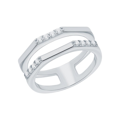 Серебряное кольцо с фианитами