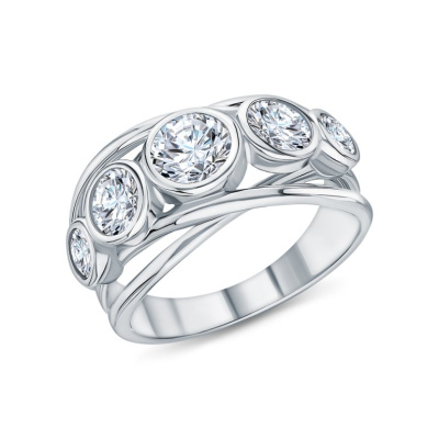 Серебряное кольцо с фианитами