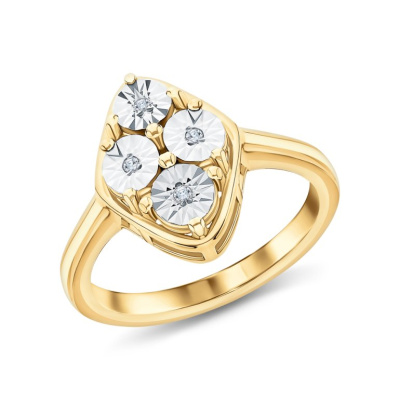 Серебряное кольцо с бриллиантами природными