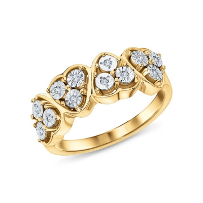 Серебряное кольцо с бриллиантами природными