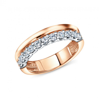 Золотое обручальное кольцо с бриллиантами