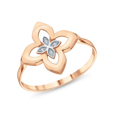 Золотое кольцо с фианитами