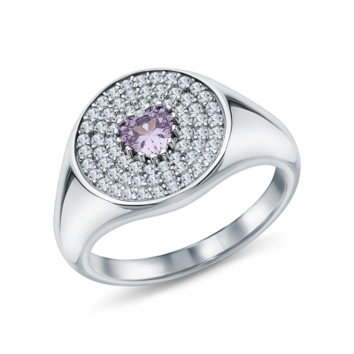 Серебряное кольцо с фианитами