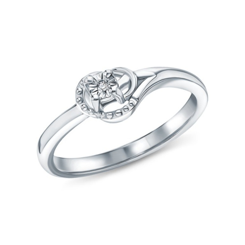 Серебряное кольцо с бриллиантами природными