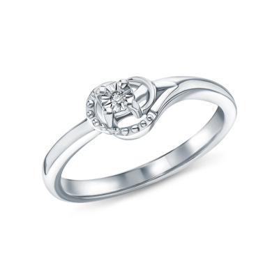 Серебряное кольцо с бриллиантами природными