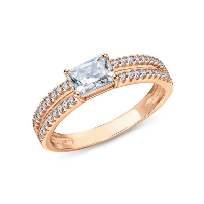 Серебряное кольцо с фианитами