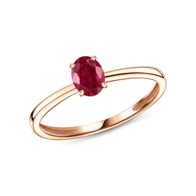 Золотое кольцо с рубином природным