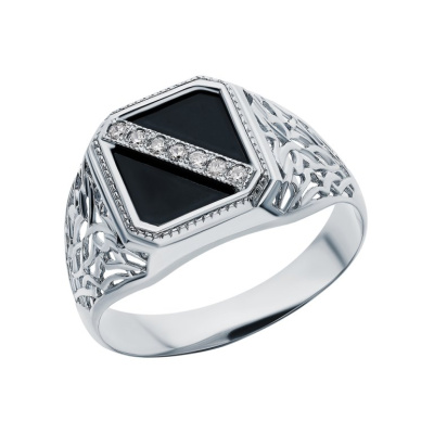 Серебряное кольцо с фианитами