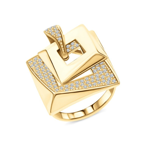 Золотое кольцо с фианитами