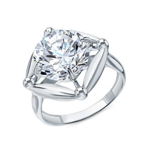 Серебряное кольцо с горными хрусталями природными