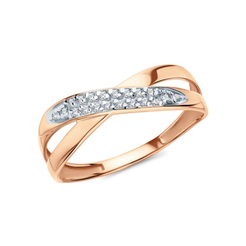 Золотое кольцо с фианитами