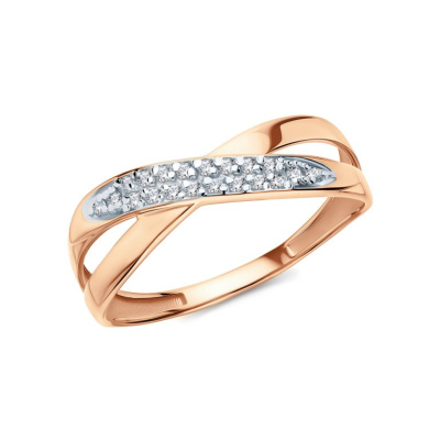 Золотое кольцо с фианитами