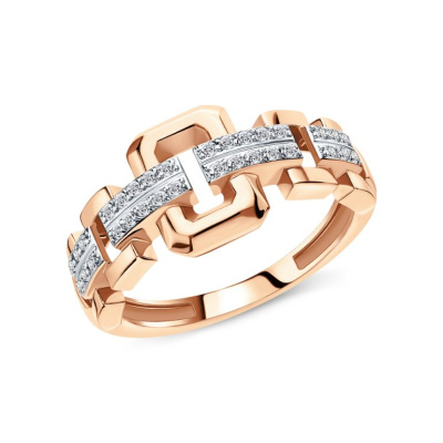 Золотое кольцо с фианитами