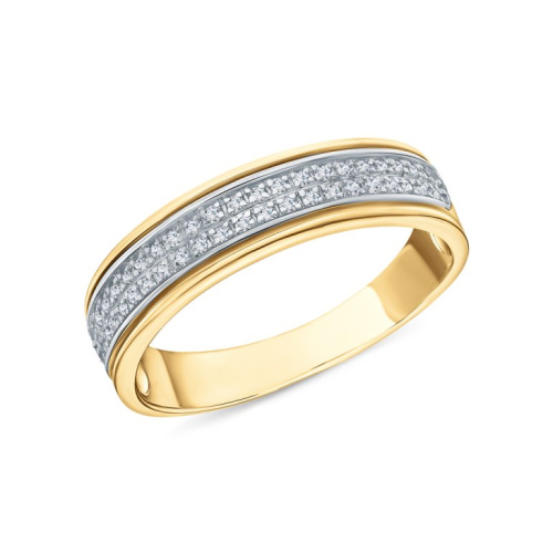 Золотое кольцо с бриллиантами природными