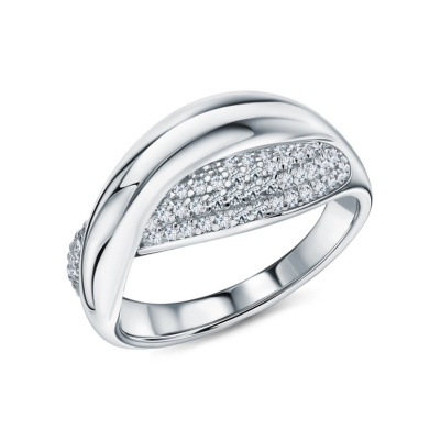 Серебряное кольцо с фианитами