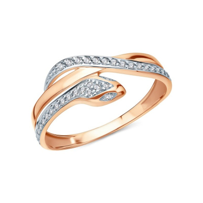 Золотое кольцо с фианитами