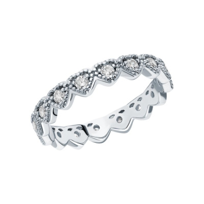 Серебряное кольцо с фианитами