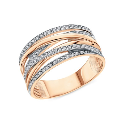 Золотое кольцо с фианитами