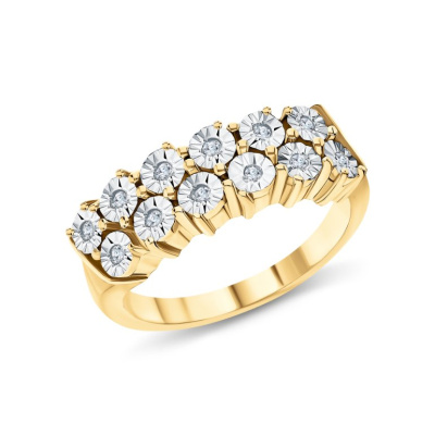 Серебряное кольцо с бриллиантами природными