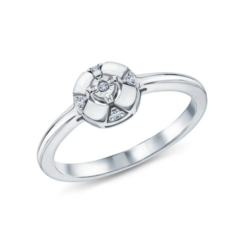 Серебряное кольцо с бриллиантами природными