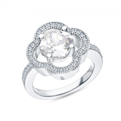 Серебряное кольцо с фианитами