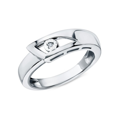 Серебряное кольцо с бриллиантами природными