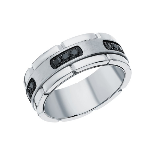 Стальное кольцо с фианитами