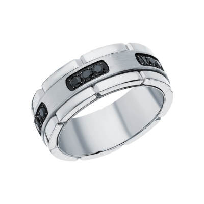 Стальное кольцо с фианитами