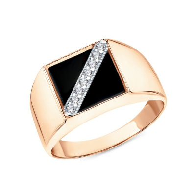 Золотое кольцо с фианитами