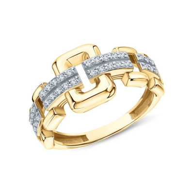 Золотое кольцо с фианитами