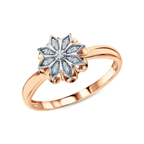 Золотое кольцо с бриллиантами природными