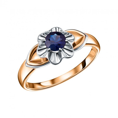 Золотое кольцо с сапфирами природными