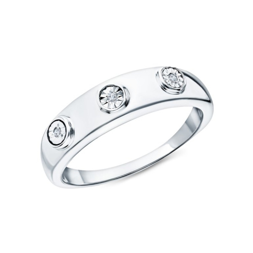 Серебряное кольцо с бриллиантами природными