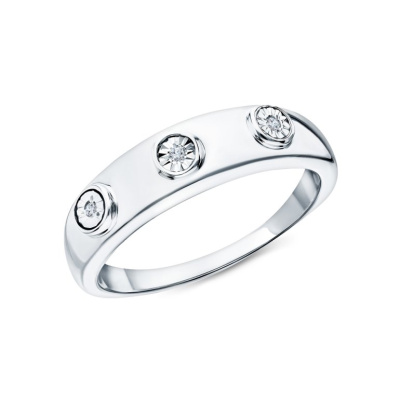 Серебряное кольцо с бриллиантами природными