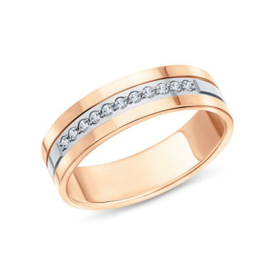 Золотое обручальное кольцо с бриллиантами