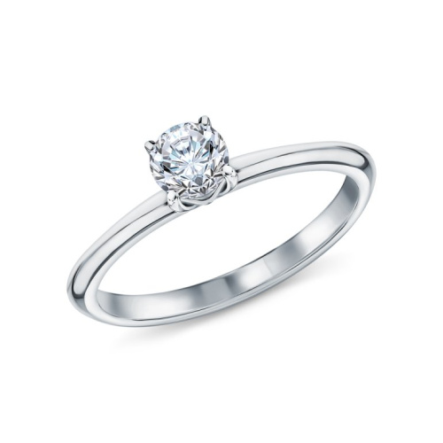 Серебряное кольцо с бриллиантом выращенным