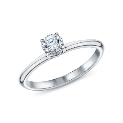 Серебряное кольцо с бриллиантом выращенным