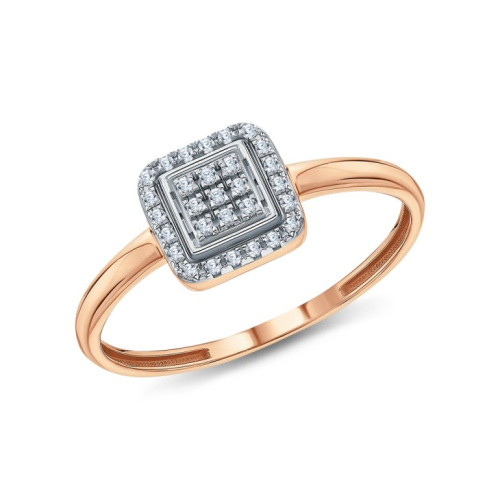 Золотое кольцо с бриллиантами природными