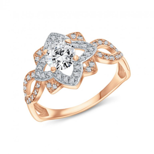 Золотое кольцо с фианитами