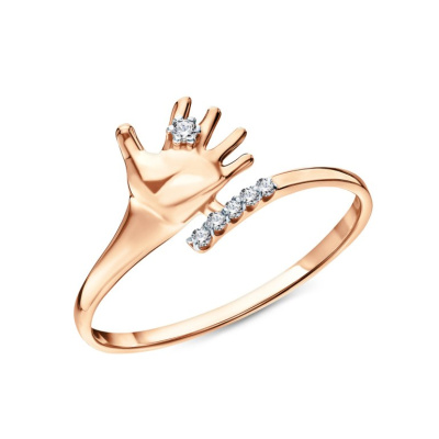 Золотое кольцо с фианитами