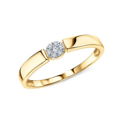 Золотое кольцо с бриллиантами природными