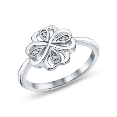 Серебряное кольцо с бриллиантами природными