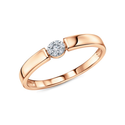 Золотое кольцо с бриллиантами природными