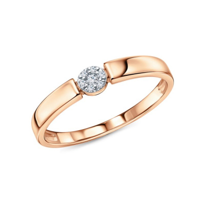 Золотое кольцо с бриллиантами природными