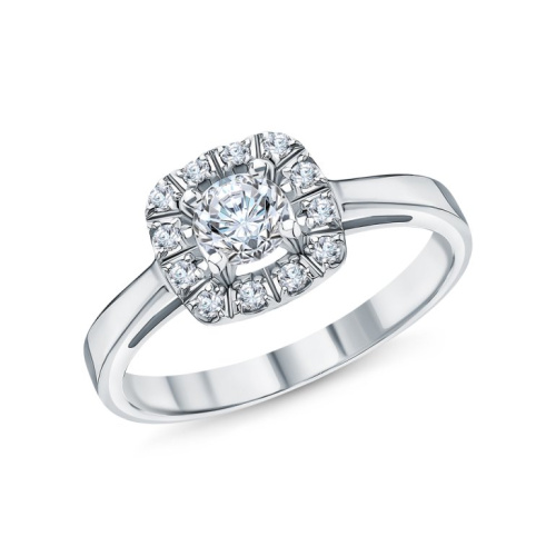 Золотое кольцо с бриллиантами выращенными