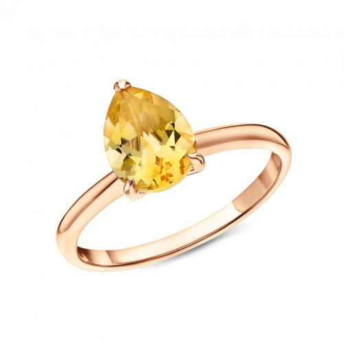 Золотое кольцо с цитрином природным