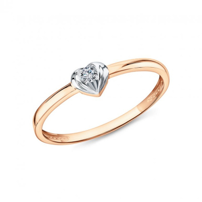 Золотое кольцо с бриллиантами природными