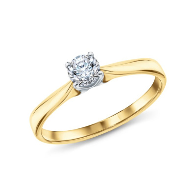 Золотое кольцо с бриллиантами природными