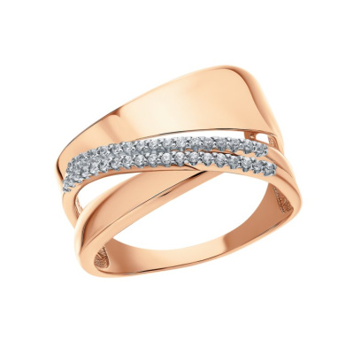 Золотое кольцо с фианитами