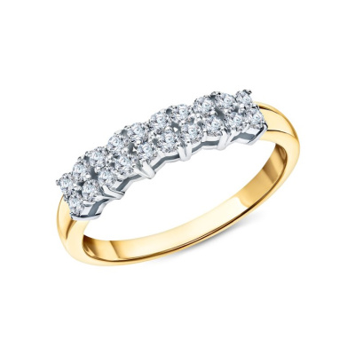 Золотое кольцо с бриллиантами природными